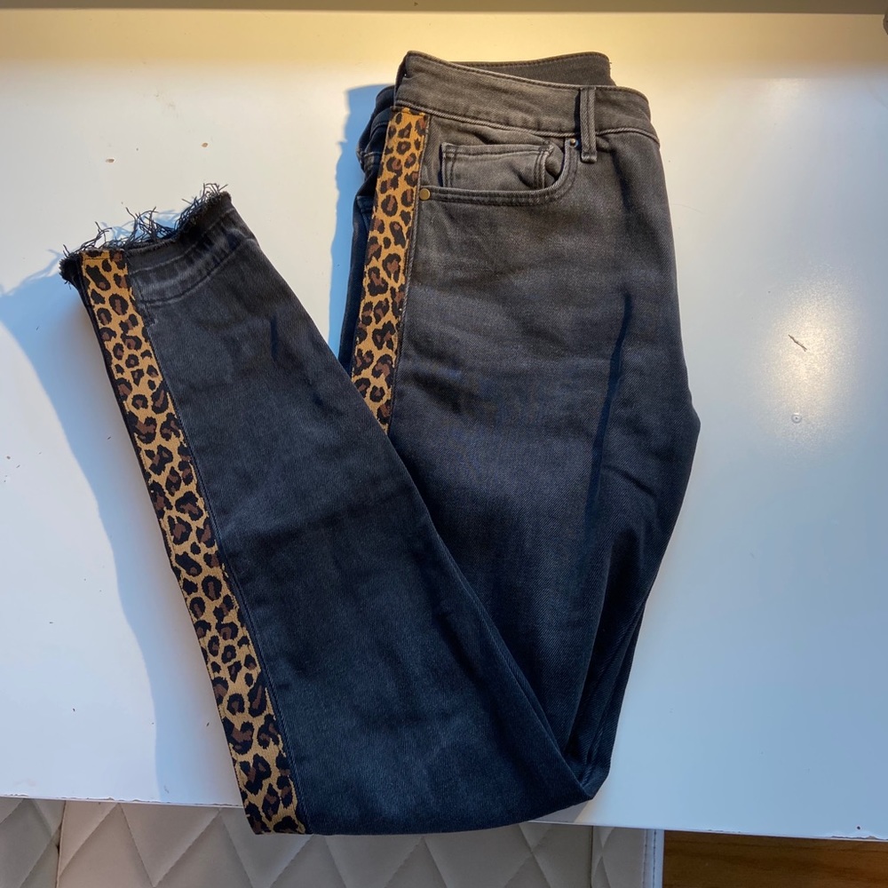Cheetah Print Stripe Jeans